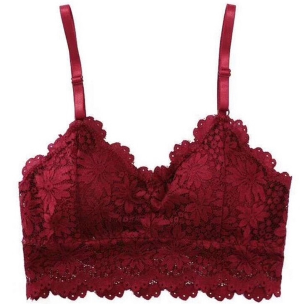 Lace Bralette- Wine Red